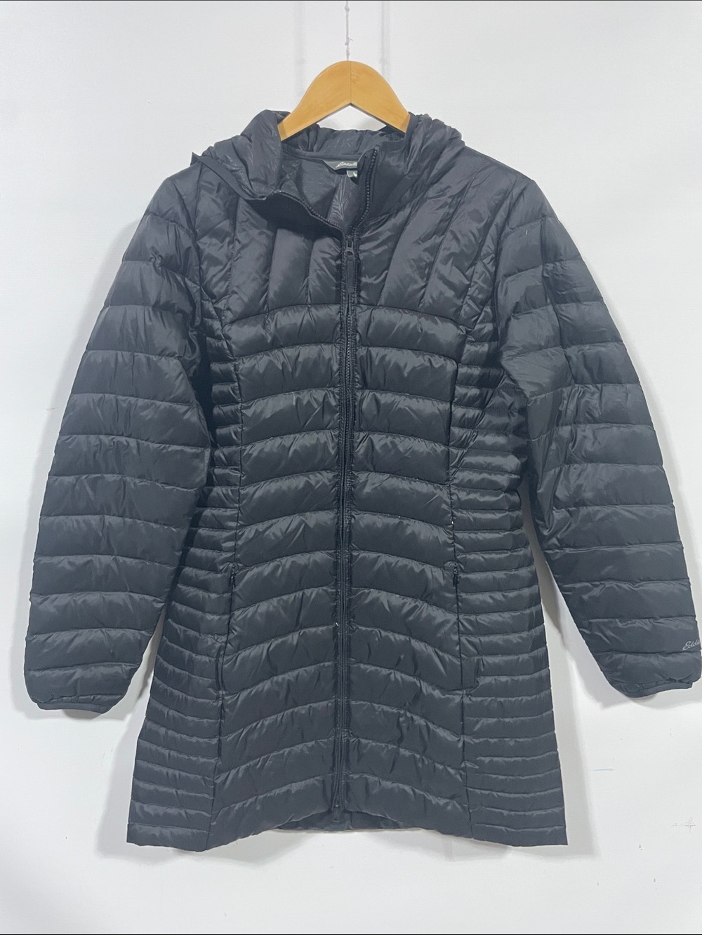 Women's Black Packable Quilted goose down Hooded Coat